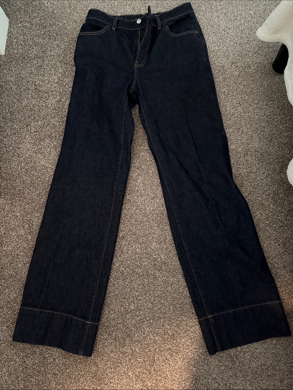 Mango Dark Indigo Straight-Leg Jeans
